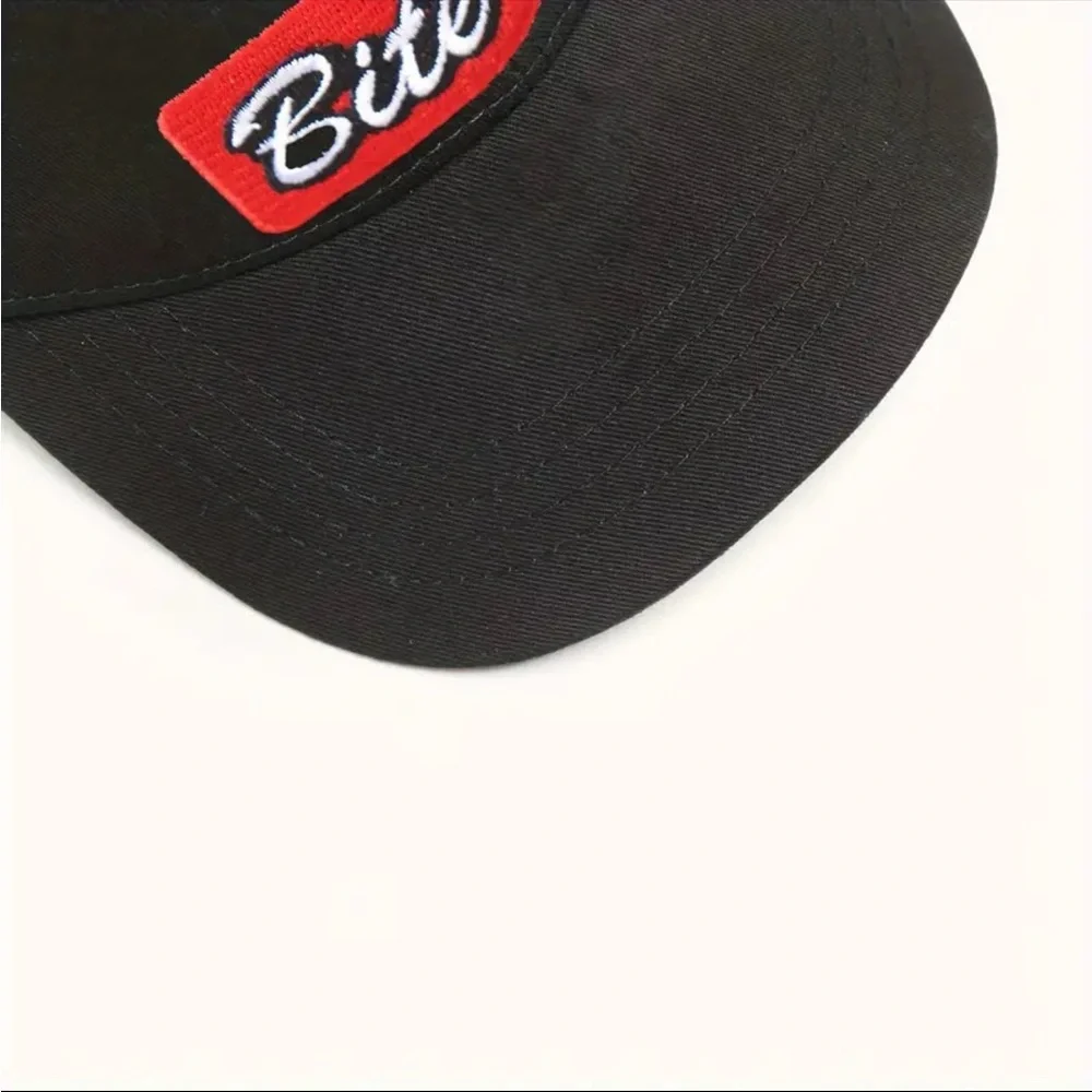 Bite‎ Me Classic Black Baseball Cap, Adjustable Sun Hat Breathable Lightweight